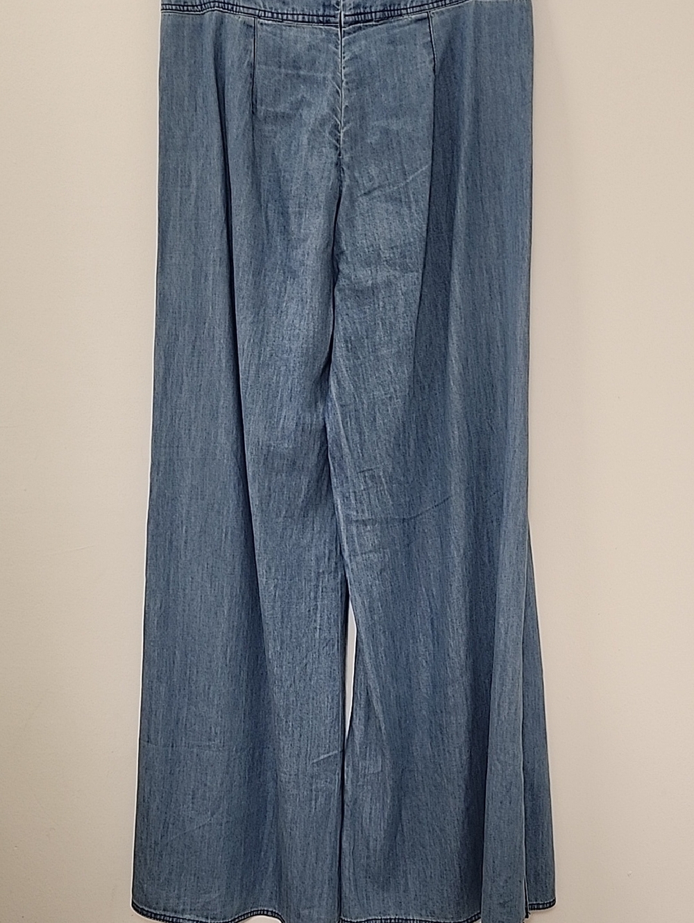 Free People Ramona Apron pant light wash  wide leg and side slits Size 4 - Picture 14 of 16